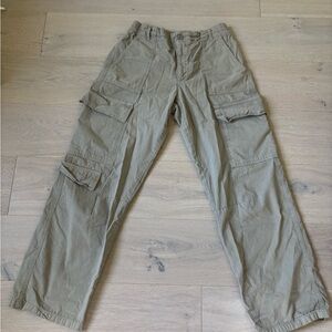 Pull&Bear Tan Cargo Pants Relaxed Fit